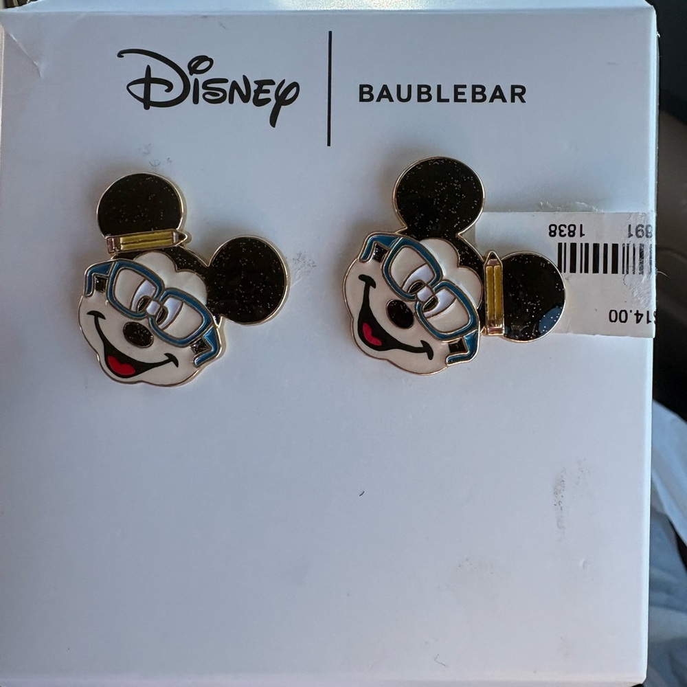 BaubleBar Disney Mickey Mouse Earrings - Black, Gold, Red, Blue